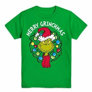 Dr. Seuss The Grinch Boys Unisex Christmas Holiday Graphic T-shirt Size 8